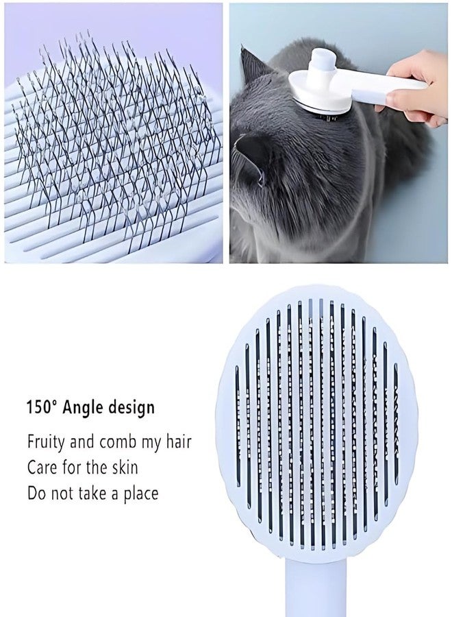 PET FUN White Slicker Grooming Brush for Dogs & Cats | Detangles, Reduces Shedding & Matting | Bristles with Comfort Grip | Ideal for All Breeds & Hair Types - Image 4